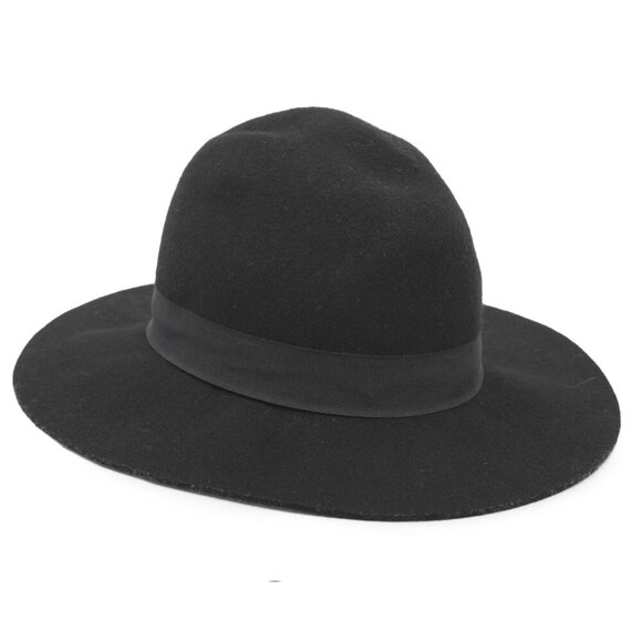 Roots Felted Wool Wide Brim Hat Roots Floppy Black Festival Boho Summer Concert - Picture 5 of 11